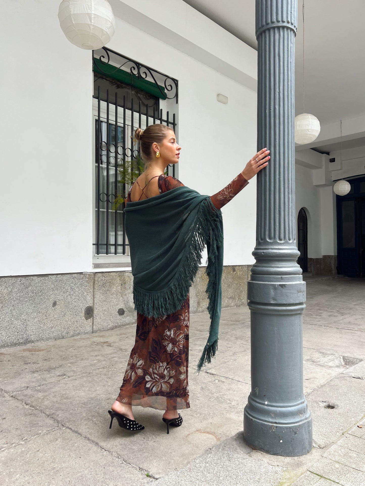 Chal Algodón Seda VERDE